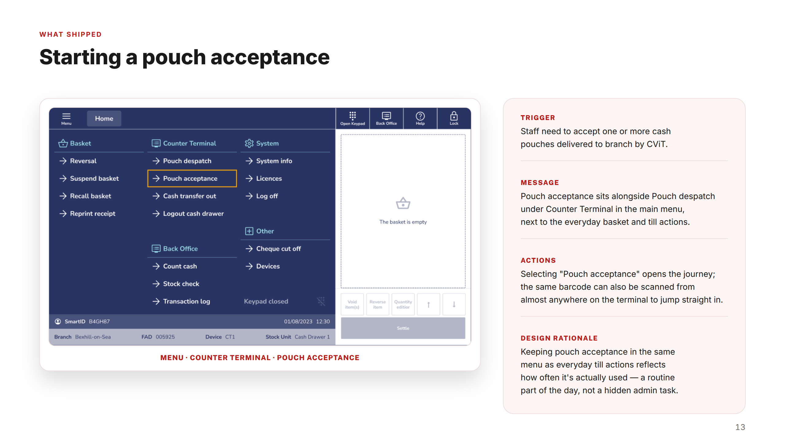 Screen — Menu Entry
