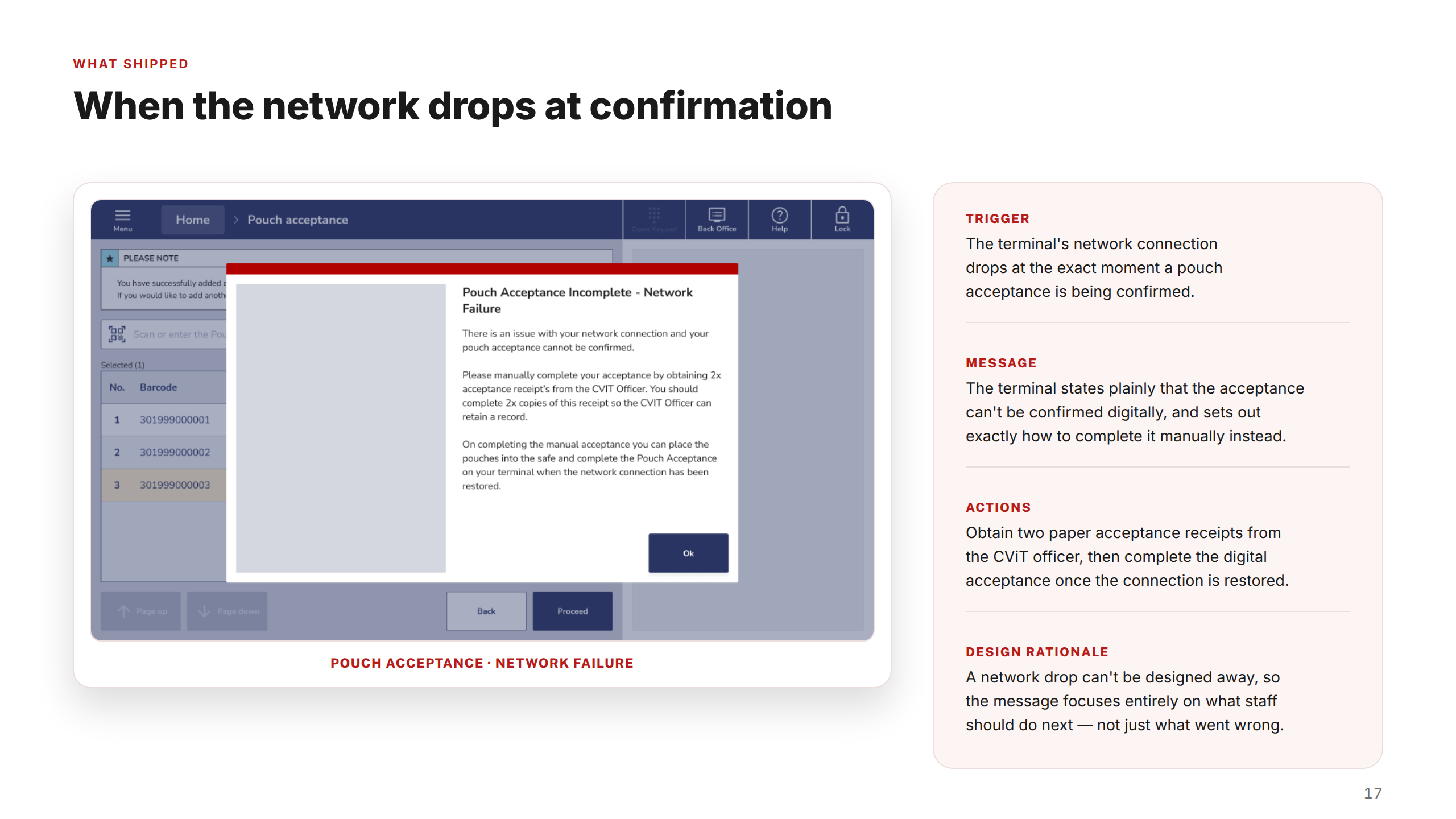 Screen — Network Failure