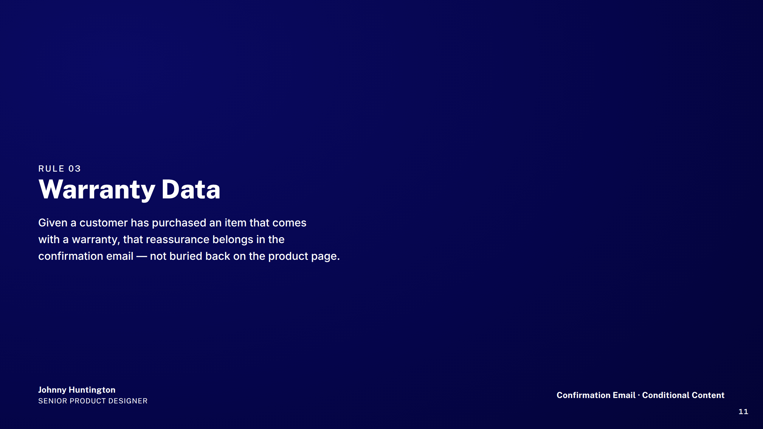 Section: Warranty Data