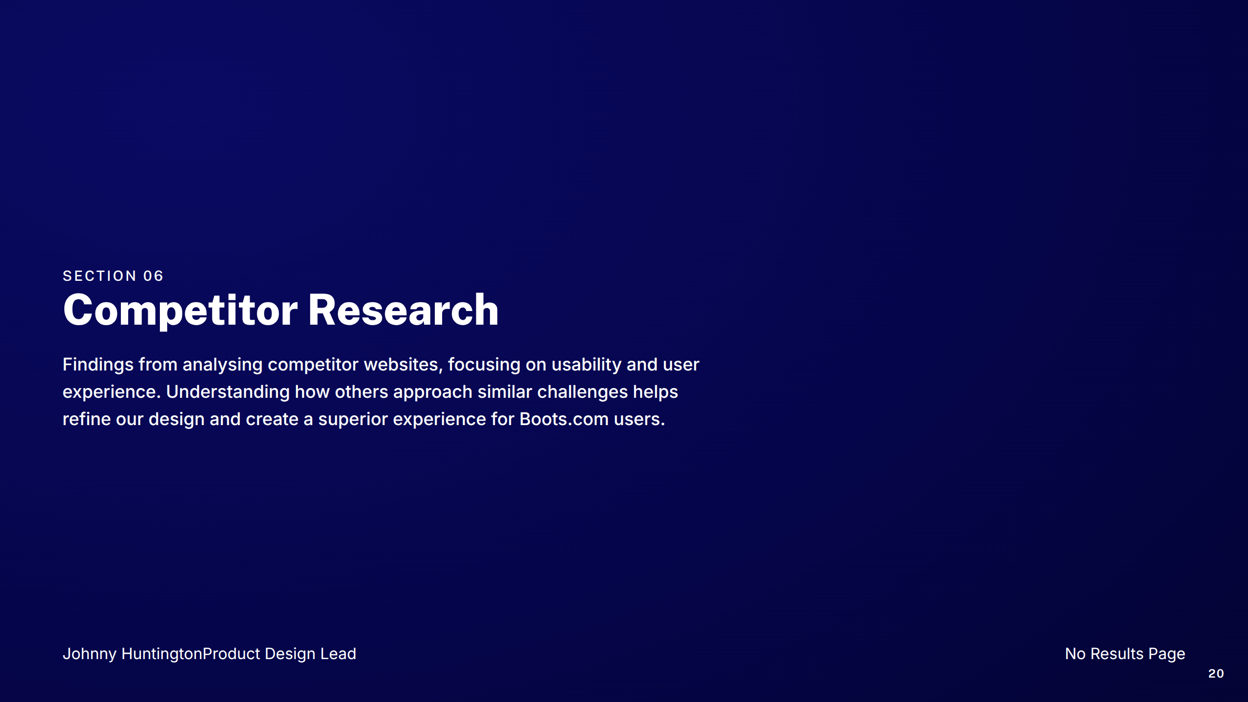 Section: Competitor Research