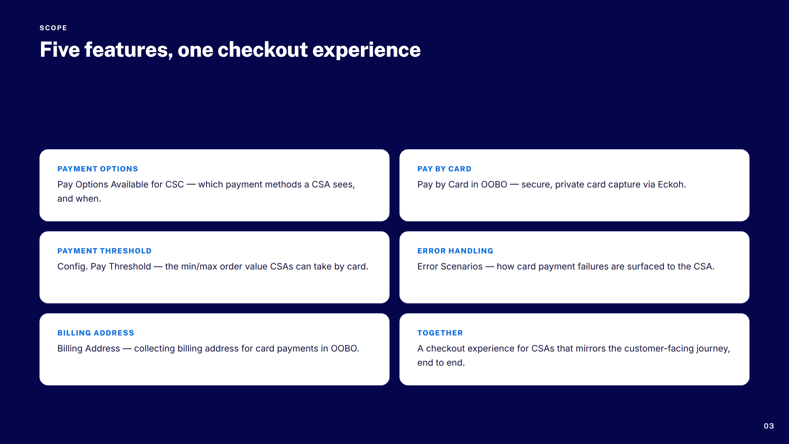 Scope: Five Features
