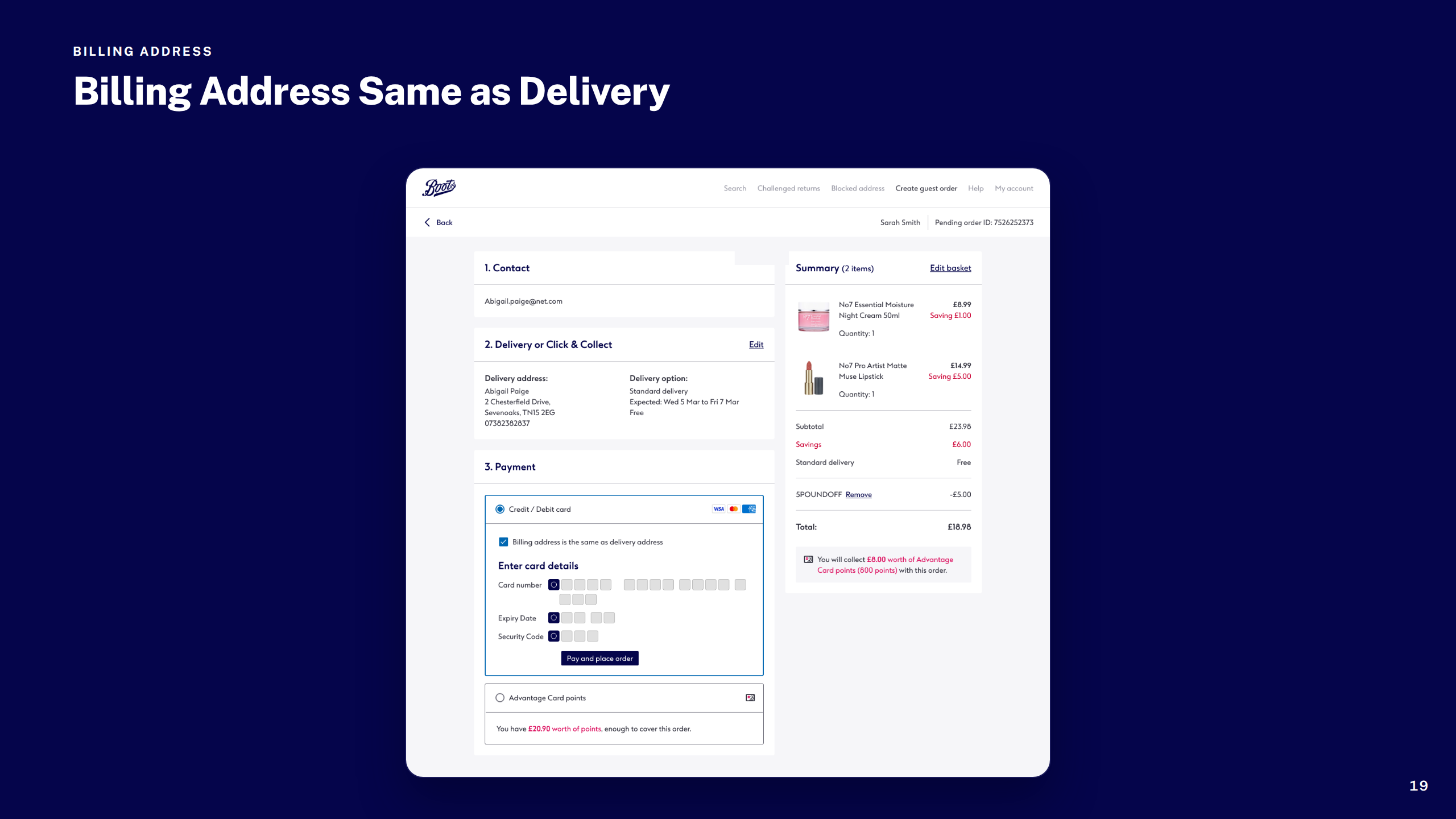 Screen: Billing Address