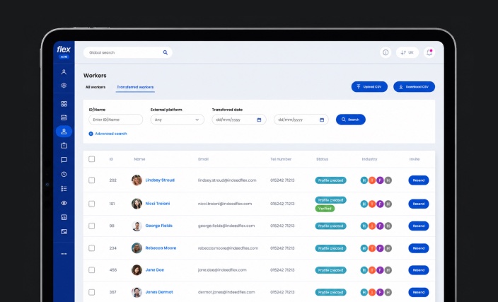 Indeed Flex earnings tab screens