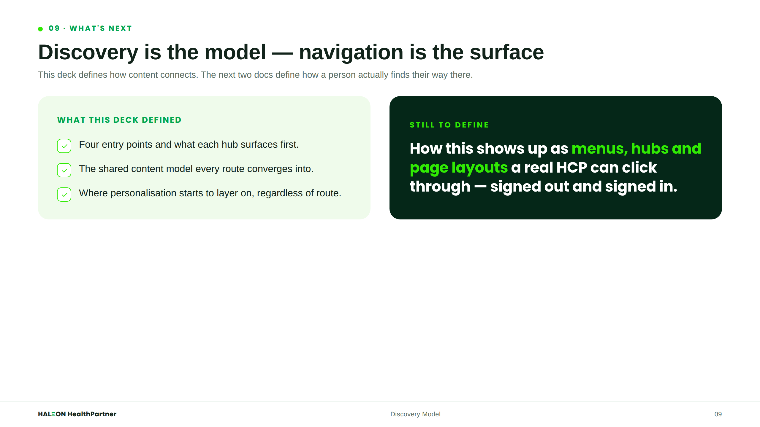 Discovery to Navigation