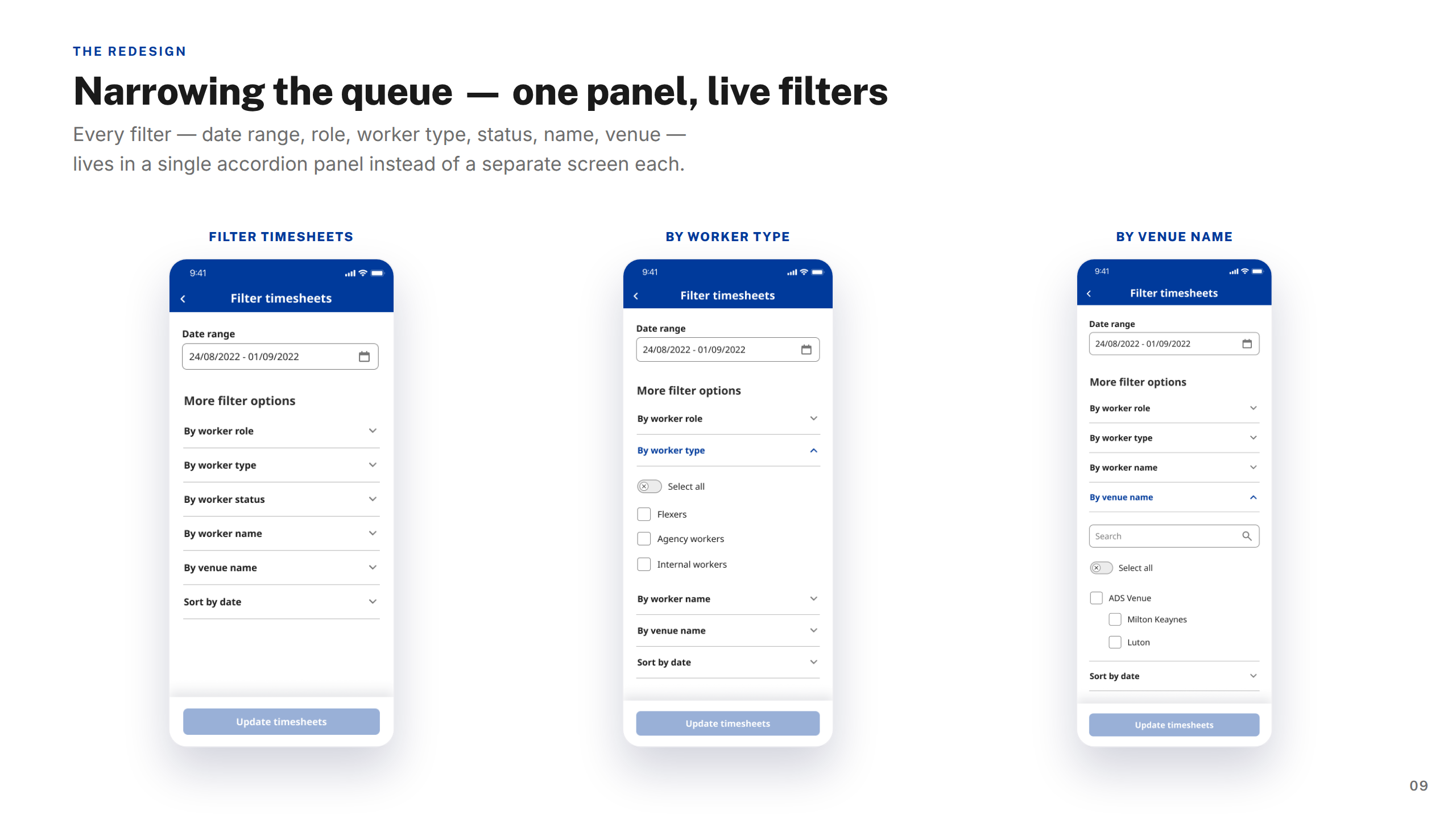 Screens: Filtering & Narrowing