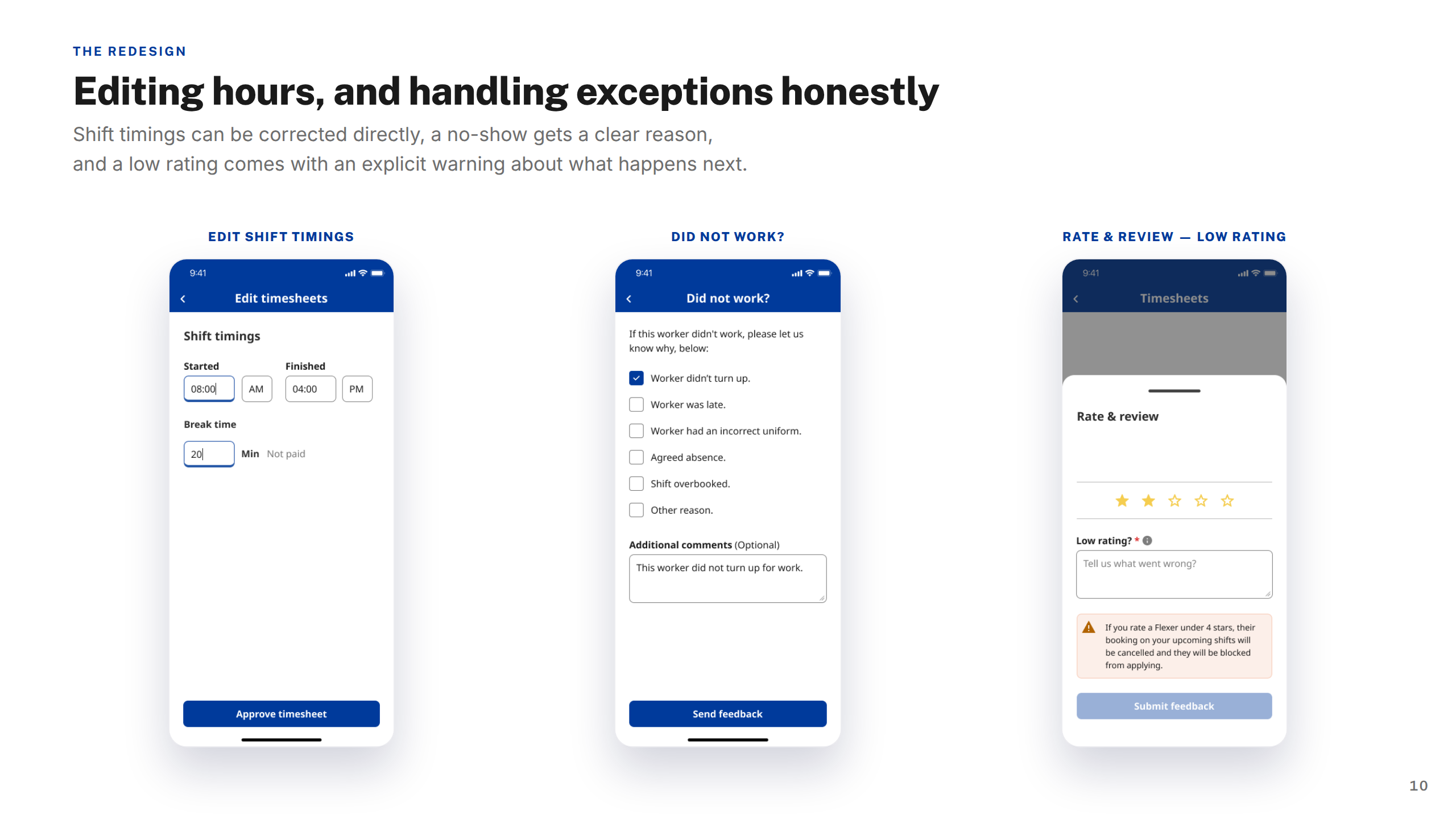 Screens: Editing Exceptions
