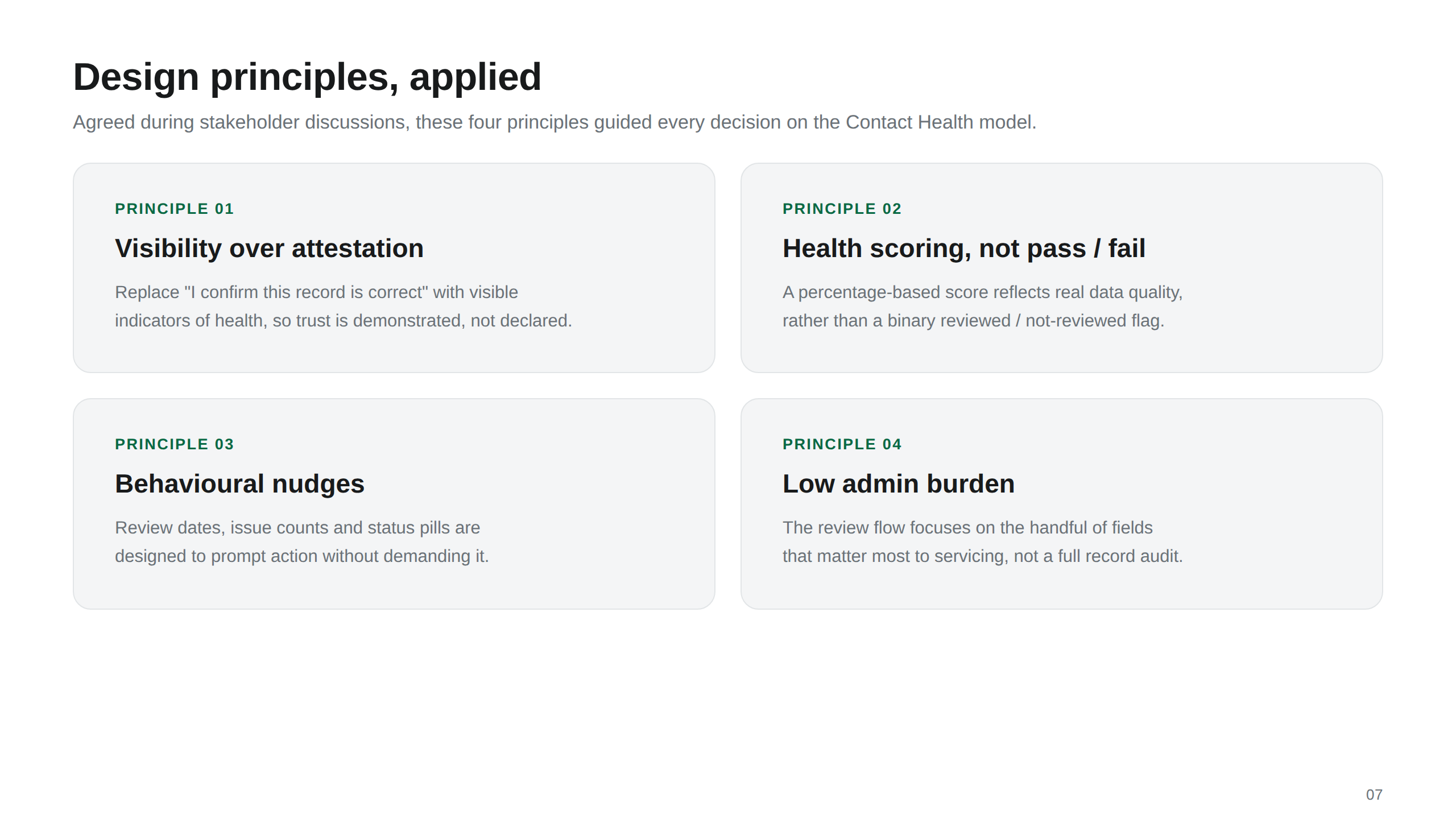 Design Principles Applied