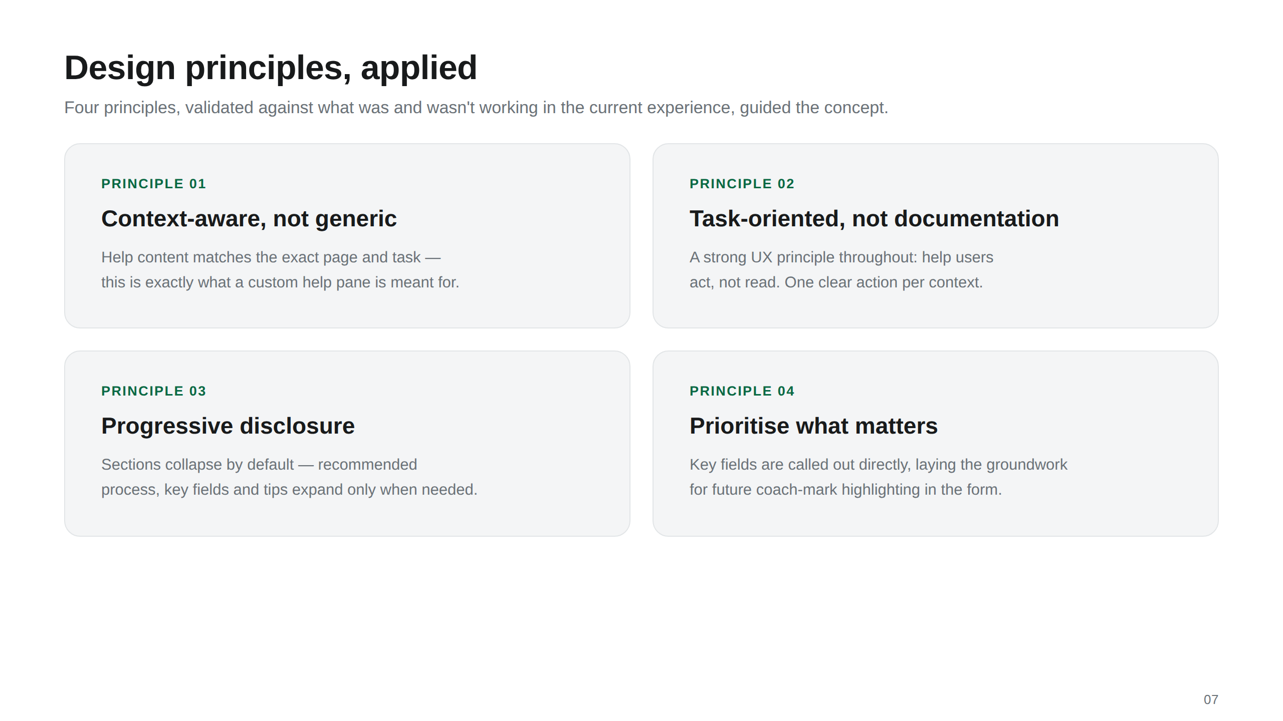 Design Principles Applied